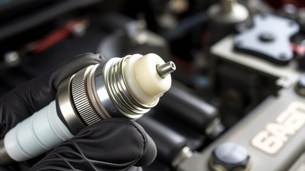 applying spark plug grease