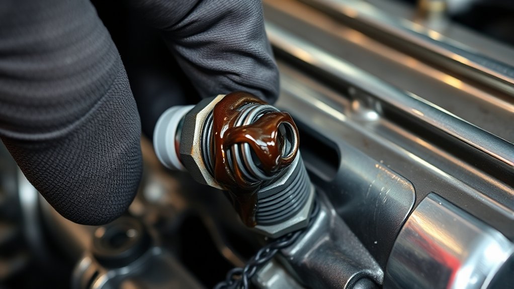 clean spark plug oil